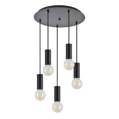 77-8481 SE21-BL-4-5BL ADEPT TUBE Black Pendant+ HOMELIGHTING