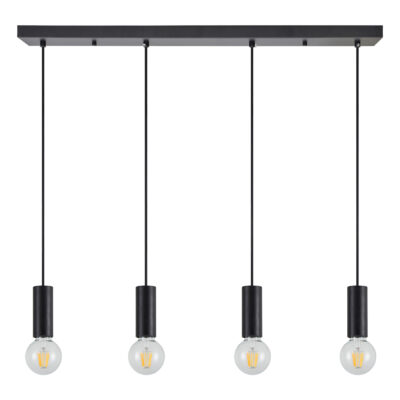 77-8482 SE21-BL-4-4BL ADEPT TUBE Black Pendant+ HOMELIGHTING