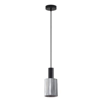 77-8483 SE21-BL-4-GL1 ADEPT TUBE Black Pendant Smoked Glass+ HOMELIGHTING