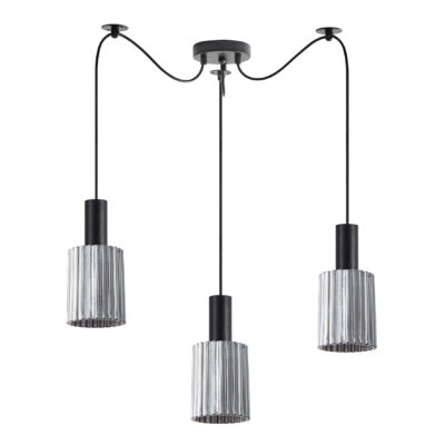 77-8485 SE21-BL-4-BL3-GL1 ADEPT TUBE Black Pendant Smoked Glass+ HOMELIGHTING