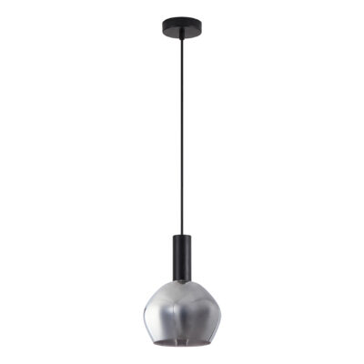77-8490 SE21-BL-4-GL2 ADEPT TUBE Black Pendant Smoked Glass+ HOMELIGHTING