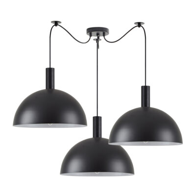 77-8499 SE21-BL-4-BL3-MS40 ADEPT TUBE Black Metal Shade Pendant+ HOMELIGHTING