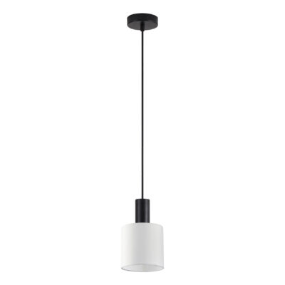 77-8505 SE21-BL-4-SH1 ADEPT TUBE Black Pendant White Fabric Shade+ HOMELIGHTING