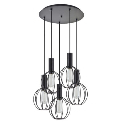 77-8538 SE21-BL-4-5BL-GR2 ADEPT TUBE Black Pendant Black Metal Grid+ HOMELIGHTING