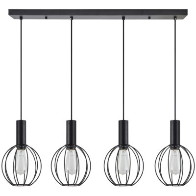 77-8539 SE21-BL-4-4BL-GR2 ADEPT TUBE Black Pendant Black Metal Grid+ HOMELIGHTING
