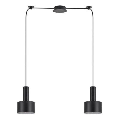 77-8543 SE21-BL-4-BL2-MS1 ADEPT TUBE Black Pendant Black Metal Shade+ HOMELIGHTING
