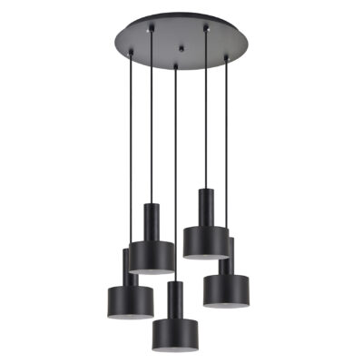 77-8545 SE21-BL-4-5BL-MS1 ADEPT TUBE Black Pendant Black Metal Shade+ HOMELIGHTING