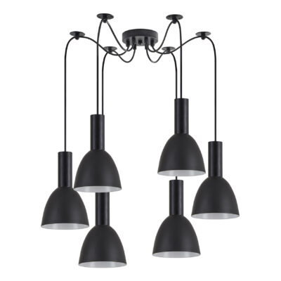 77-8548 SE21-BL-4-BL6-MS2 ADEPT TUBE Black Pendant Black Metal Shade+ HOMELIGHTING