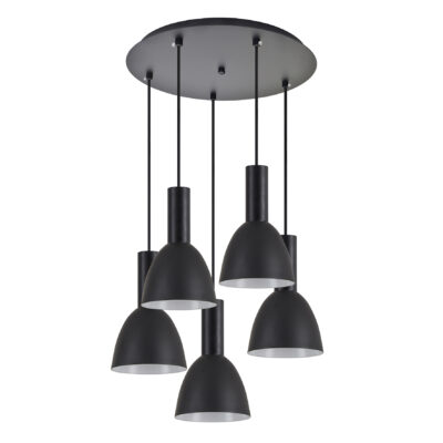 77-8552 SE21-BL-4-5BL-MS2 ADEPT TUBE Black Pendant Black Metal Shade+ HOMELIGHTING