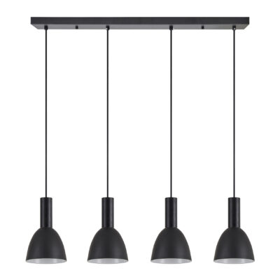 77-8553 SE21-BL-4-4BL-MS2 ADEPT TUBE Black Pendant Black Metal Shade+ HOMELIGHTING