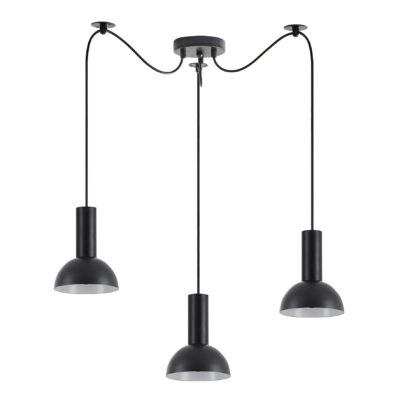 77-8556 SE21-BL-4-BL3-MS3 ADEPT TUBE Black Pendant Black Metal Shade+ HOMELIGHTING