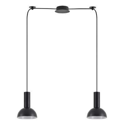 77-8557 SE21-BL-4-BL2-MS3 ADEPT TUBE Black Pendant Black Metal Shade+ HOMELIGHTING