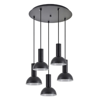 77-8559 SE21-BL-4-5BL-MS3 ADEPT TUBE Black Pendant Black Metal Shade+ HOMELIGHTING