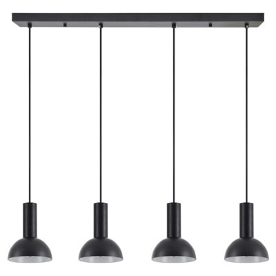77-8560 SE21-BL-4-4BL-MS3 ADEPT TUBE Black Pendant Black Metal Shade+ HOMELIGHTING