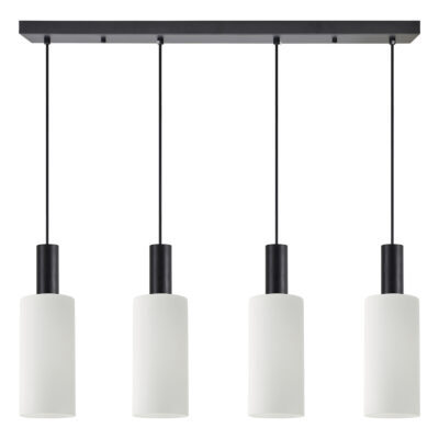 77-8567 SE21-BL-4-4BL-GL3 ADEPT TUBE Black Pendant White Glass+ HOMELIGHTING