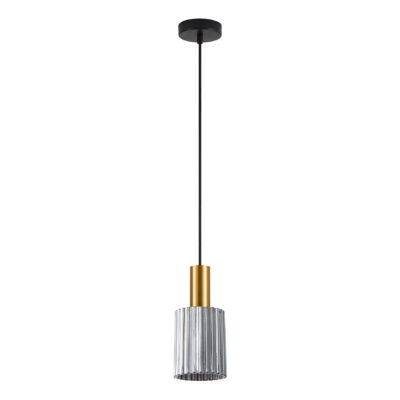 77-8574 SE21-GM-4-GL1 ADEPT TUBE Gold Matt Pendant Smoked Glass+ HOMELIGHTING
