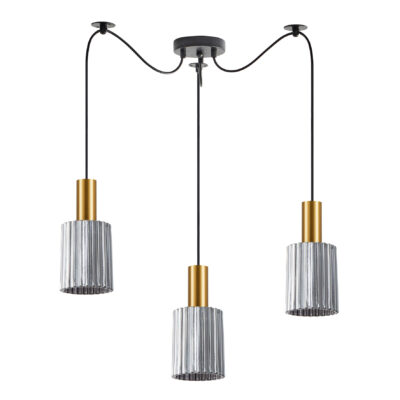 77-8576 SE21-GM-4-BL3-GL1 ADEPT TUBE Gold Matt Pendant Smoked Glass+ HOMELIGHTING