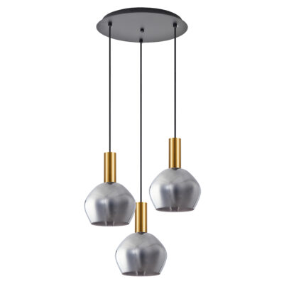 77-8585 SE21-GM-4-3BL-GL2 ADEPT TUBE Gold Matt Pendant Smoked Glass+ HOMELIGHTING