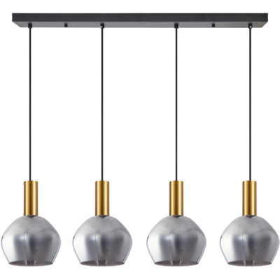 77-8587 SE21-GM-4-4BL-GL2 ADEPT TUBE Gold Matt Pendant Smoked Glass+ HOMELIGHTING