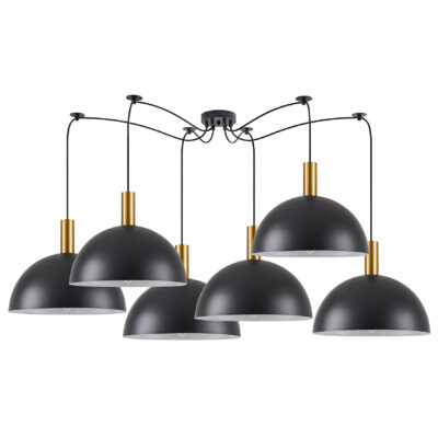 77-8589 SE21-GM-4-BL6-MS40 ADEPT TUBE Gold Matt Pendant Black Metal Shade+ HOMELIGHTING
