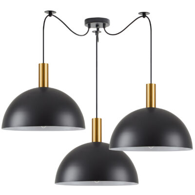 77-8590 SE21-GM-4-BL3-MS40 ADEPT TUBE Gold Matt Pendant Black Metal Shade+ HOMELIGHTING