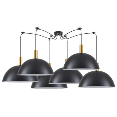 77-8593 SE21-GM-4-BL6-MS50 ADEPT TUBE Gold Matt Pendant Black Metal Shade+ HOMELIGHTING