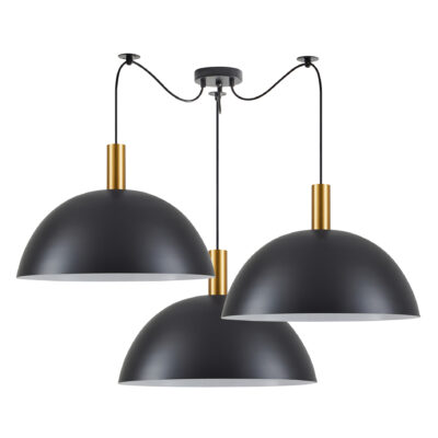77-8594 SE21-GM-4-BL3-MS50 ADEPT TUBE Gold Matt Pendant Black Metal Shade+ HOMELIGHTING