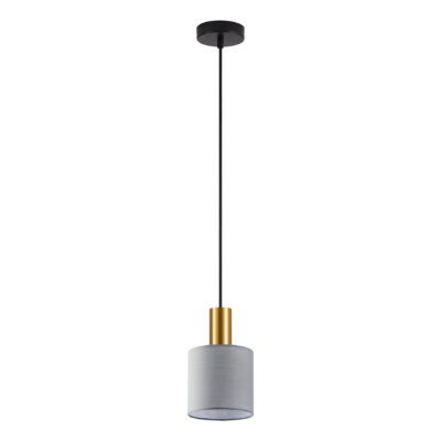 77-8603 SE21-GM-4-SH2 ADEPT TUBE Gold Matt Pendant Grey Fabric Shade+ HOMELIGHTING
