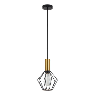 77-8617 SE21-GM-4-GR1 ADEPT TUBE Gold Matt Pendant Black Metal Grid+ HOMELIGHTING