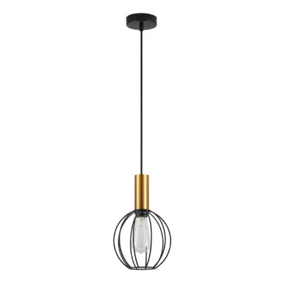 77-8624 SE21-GM-4-GR1 ADEPT TUBE Gold Matt Pendant Black Metal Grid+ HOMELIGHTING