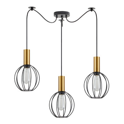 77-8626 SE21-GM-4-BL3-GR1 ADEPT TUBE Gold Matt Pendant Black Metal Grid+ HOMELIGHTING