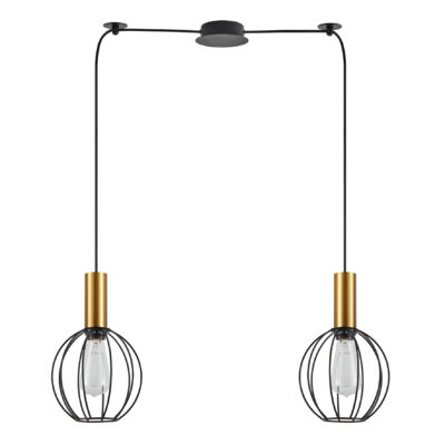 77-8627 SE21-GM-4-BL2-GR1 ADEPT TUBE Gold Matt Pendant Black Metal Grid+ HOMELIGHTING