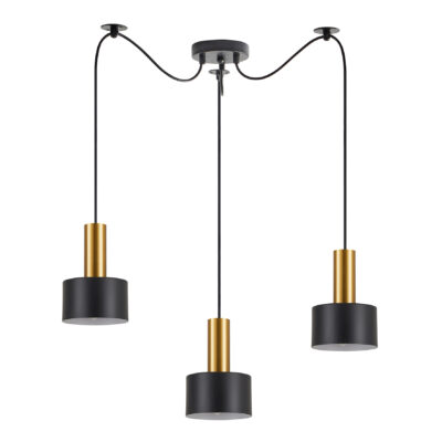 77-8633 SE21-GM-4-BL3-MS1 ADEPT TUBE Gold Matt Pendant Black Metal Shade+ HOMELIGHTING