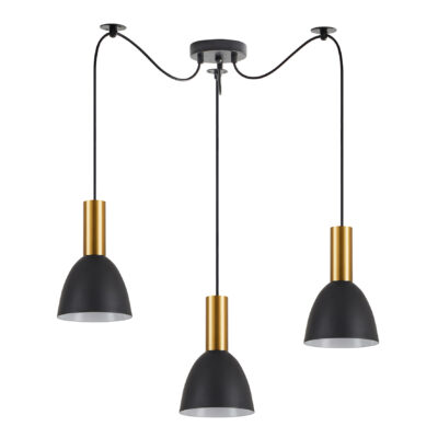77-8640 SE21-GM-4-BL3-MS2 ADEPT TUBE Gold Matt Pendant Black Metal Shade+ HOMELIGHTING