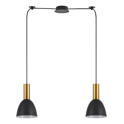 77-8641 SE21-GM-4-BL2-MS2 ADEPT TUBE Gold Matt Pendant Black Metal Shade+ HOMELIGHTING