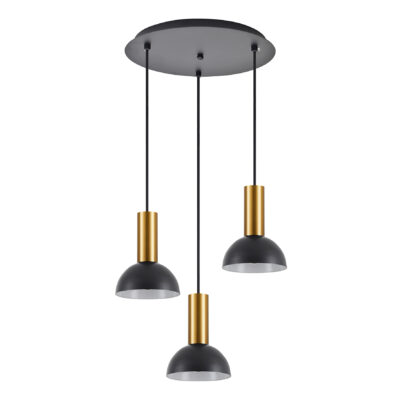 77-8649 SE21-GM-4-3BL-MS3 ADEPT TUBE Gold Matt Pendant Black Metal Shade+ HOMELIGHTING