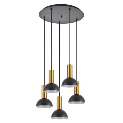 77-8650 SE21-GM-4-5BL-MS3 ADEPT TUBE Gold Matt Pendant Black Metal Shade+ HOMELIGHTING