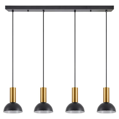 77-8651 SE21-GM-4-4BL-MS3 ADEPT TUBE Gold Matt Pendant Black Metal Shade+ HOMELIGHTING