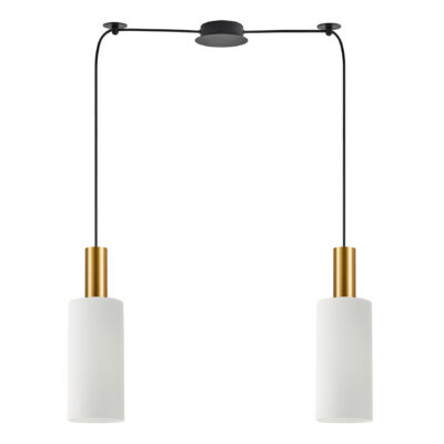 77-8655 SE21-GM-4-BL2-GL3 ADEPT TUBE Gold Matt Pendant White Glass+ HOMELIGHTING