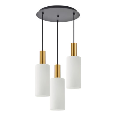 77-8656 SE21-GM-4-3BL-GL3 ADEPT TUBE Gold Matt Pendant White Glass+ HOMELIGHTING