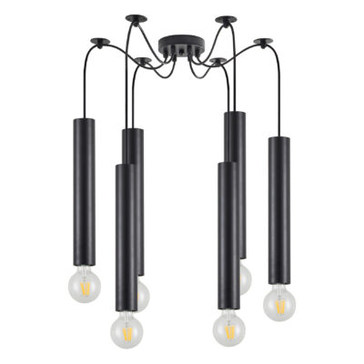77-8669 SE21-BL-5-BL6 ADEPT TUBE BLACK Black Pendant+ HOMELIGHTING