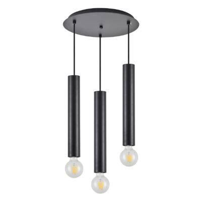 77-8672 SE21-BL-5-3BL ADEPT TUBE BLACK Black Pendant+ HOMELIGHTING