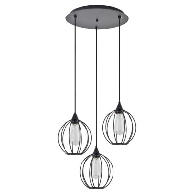 77-8757 SE21-BL-B10-3BL-GR2 ADEPT PENDANT Black Metal Grid Pendant+ HOMELIGHTING