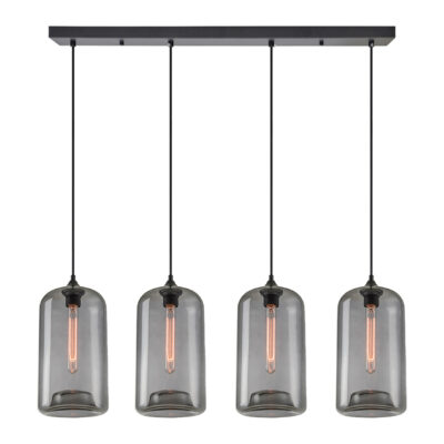 77-8784 SE21-SM-19-30-4BL+ FEINT Smoked Glass Pendant+ HOMELIGHTING