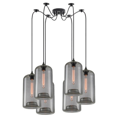 77-8786 SE21-SM-19-30-BL6+ FEINT Smoked Glass Pendant+ HOMELIGHTING