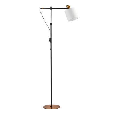 77-8870 SE21-GM-39-SH1 ADEPT FLOOR LAMP Gold Matt and Black Metal Floor Lamp White Shade+ HOMELIGHTING