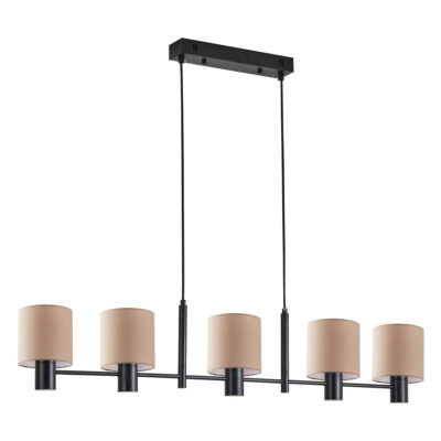 77-8871 SE21-BL-120-SH3 ADEPT PENDANT Black Metal Pendant Brown Shade+ HOMELIGHTING