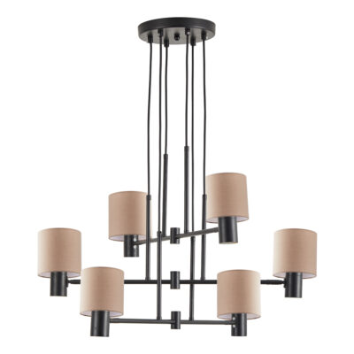 77-8872 SE21-BL-100-SH3 ADEPT PENDANT Black Metal Pendant Brown Shade+ HOMELIGHTING