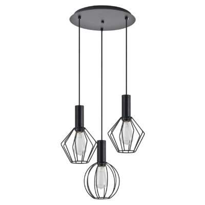 77-8905 SE21-BL-4-3BL-GR12 ADEPT FLEX Black Pendant Black Metal Grid+ HOMELIGHTING