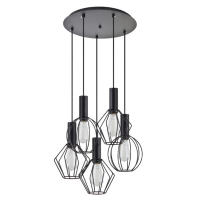 77-8906 SE21-BL-4-5BL-GR12 ADEPT FLEX Black Pendant Black Metal Grid+ HOMELIGHTING